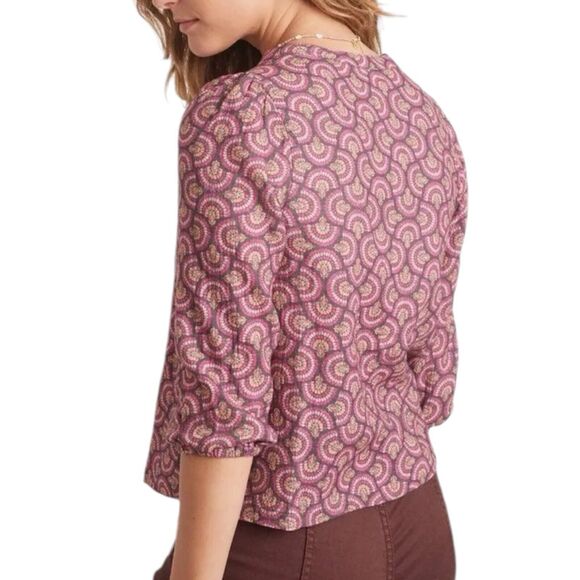 NWT Marine Layer Printed Colette Doublecloth Top Women’s Size XS - Picture 2 of 8